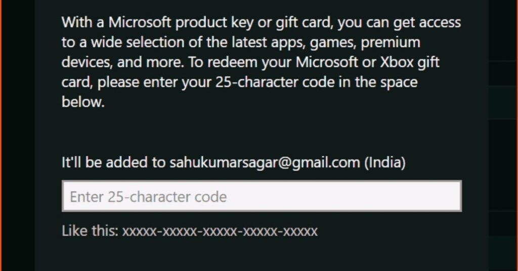 MICROSOFT CODE REDEEM